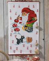 Adventskalender 38x65cm - Weihnachtsmann malt Pilze an