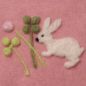 Preview: Trockenfilznadel-Applikationsform - Hase und Kleeblatt