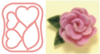 Trockenfilznadel-Applikationsform - Rose