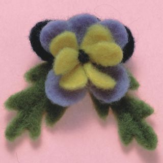 Trockenfilznadel-Applikationsform - Stiefmütterchen
