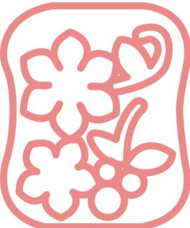 Trockenfilznadel-Applikationsform - Blüten und Beeren