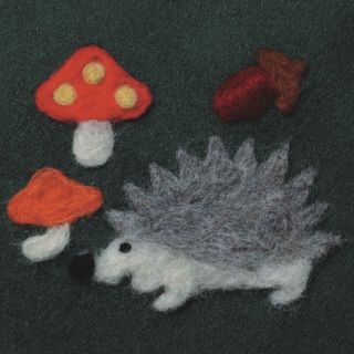 Trockenfilznadel-Applikationsform - Pilze und Igel