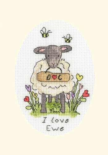 Grußkarte 13x9cm - I love Ewe