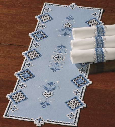 Hardanger Stickpackung Tischdecke