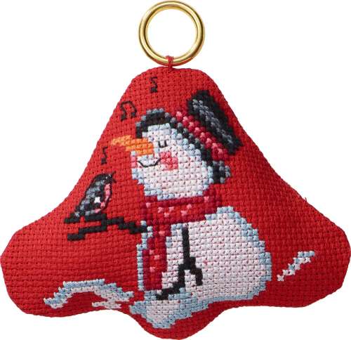 Weihnachtsdeko 9x8cm - Glocke mit Schneemann