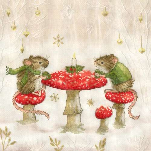 Kreuzstichpackung 26x26cm - Toadstool Treats