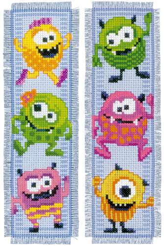 Vervaco-Kreuzstich-Lesezeichen-kleine-Monster-PN-0150400