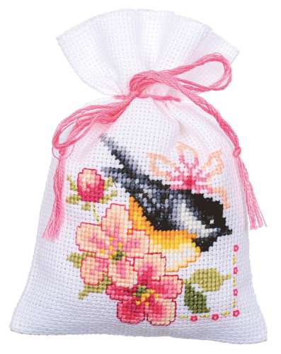 Vervaco,Kräutersäckchen,Kreuzstich,Vogel,Blumen,PN-0182726
