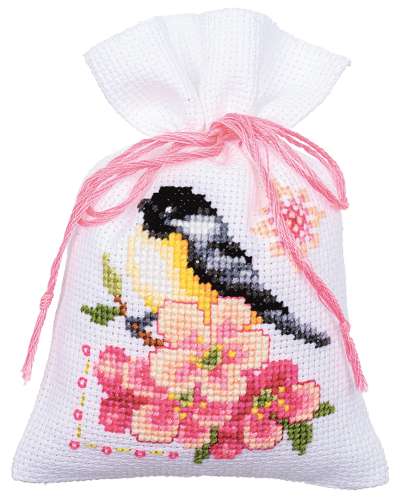 Vervaco,Kräutersäckchen,Kreuzstich,Vogel,Blumen,PN-0182726