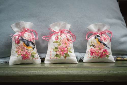 Vervaco,Kräutersäckchen,Kreuzstich,Vogel,Blumen,PN-0182726