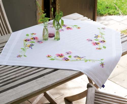 Vervaco-Kreuzstich-Tischdecke--Meise-PN-0148682