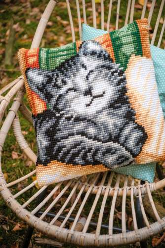 Vervaco Kreuzstich Kissen Katze PN-0228648