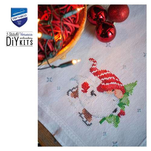 Vervaco-Kreuzstich-Stickdecke-Weihnachtsgnom-PN-0198679