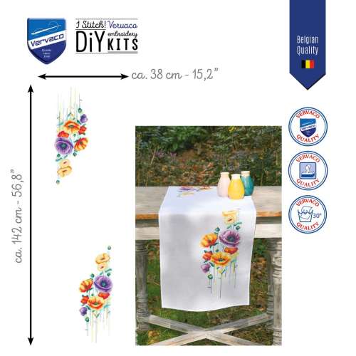 Vervaco-Kreuzstich-Stickdecke-Mohnblumen-PN-0207581