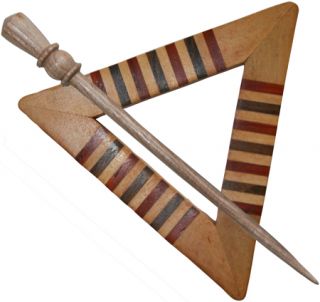 Retrospange mit Stab 7,5x7,5 cm - dreieckig