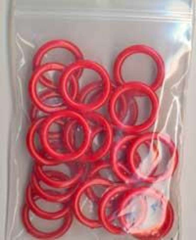 24 Plastikringe rot