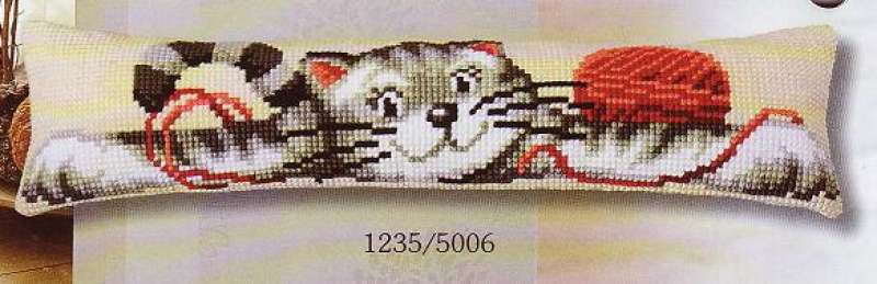 Vervaco-Kreuzstich-Zugluftstopper--Katze--PN-0009356