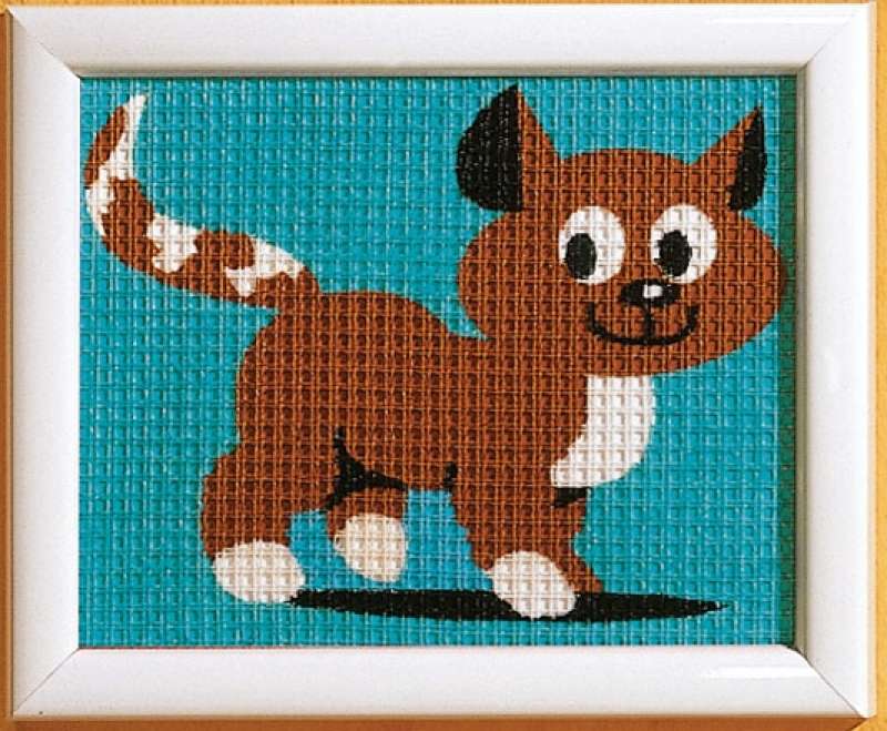 Vervaco-Kreuzstich-Kreuzstichpackung---braune-Katze--PN-0009573