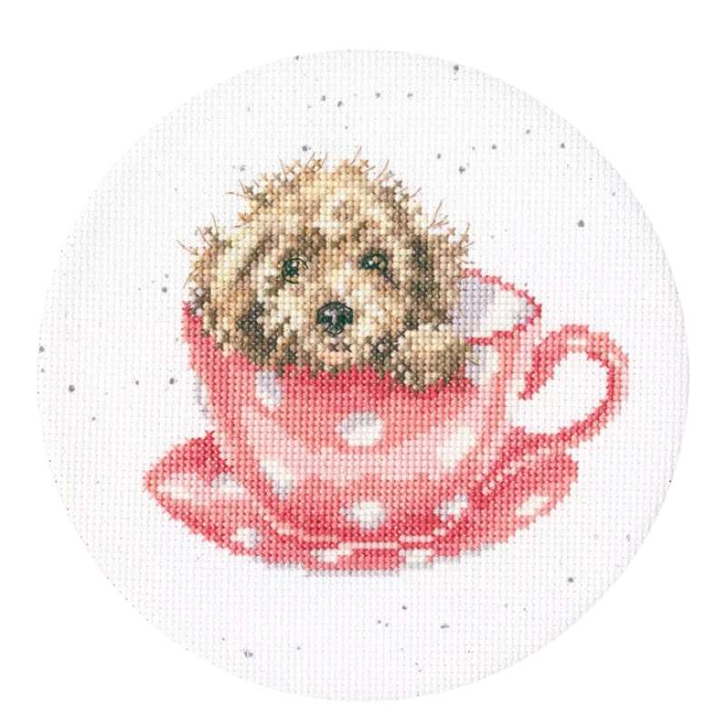 Kreuzstichpackung Ø15cm - Teacup Pup