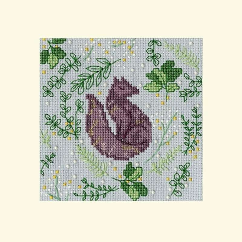 Weihnachtskarte 10x10cm - Scandi Fox