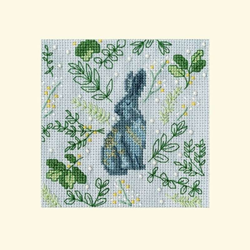 Weihnachtskarte 10x10cm - Scandi Hare