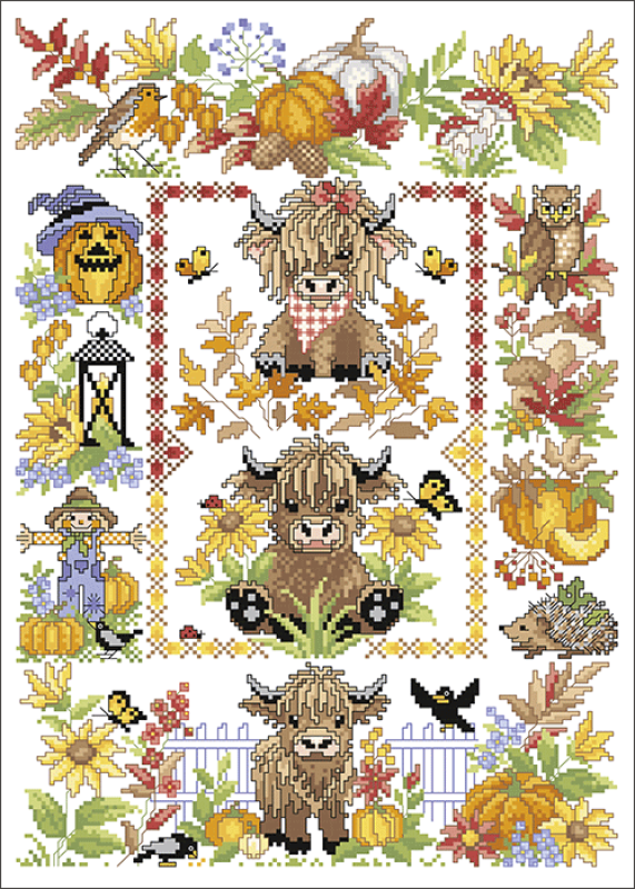 Lindner,Stickvorlage,Highland Herbst