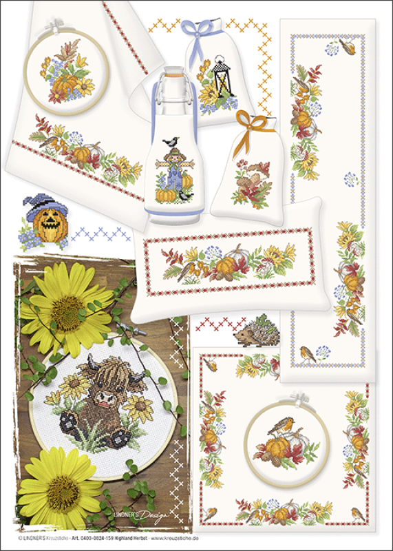 Lindner,Stickvorlage,Highland Herbst