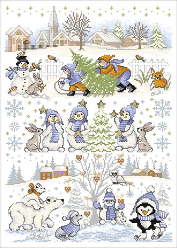 Lindner,Stickvorlage,Winterwelt
