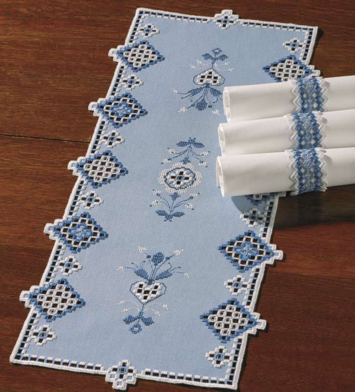 Hardanger Stickpackung Tischdecke