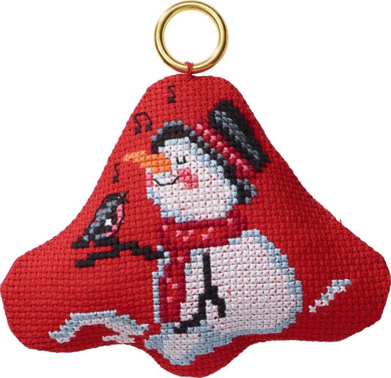 Weihnachtsdeko 9x8cm - Glocke mit Schneemann