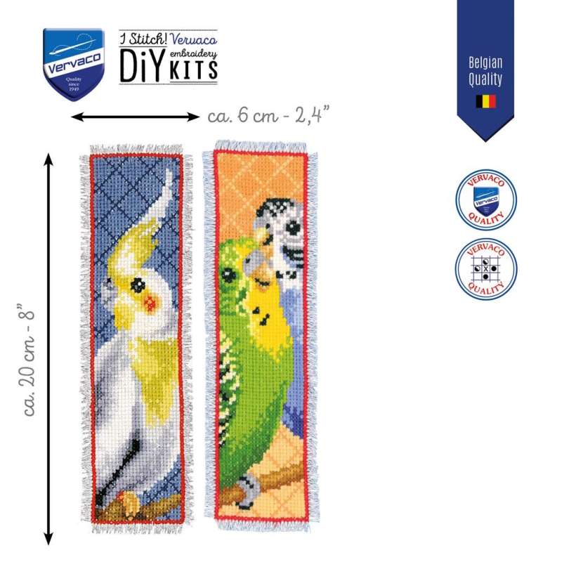 Vervaco-Kreuzstich-Lesezeichen-Sittiche-PN-0146574