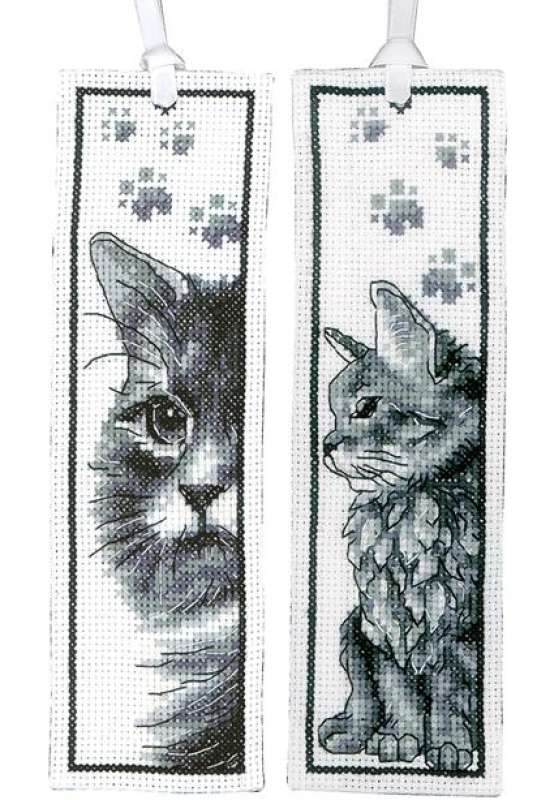 Vervaco-Kreuzstich-Lesezeichen-Katzen-PN-0203521