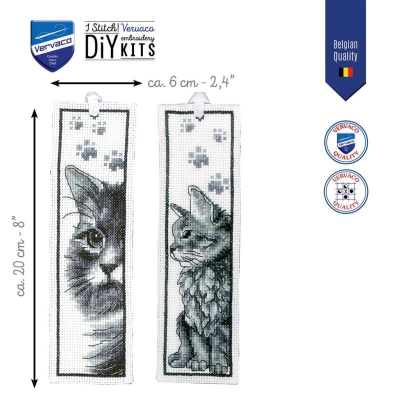 Vervaco-Kreuzstich-Lesezeichen-Katzen-PN-0203521