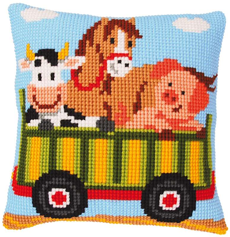 Vervaco-Kreuzstichkissen-Baby-Traktor-PN-0008484