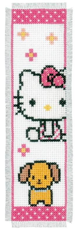 Lesezeichen 6x20cm - 2-er Set - Hello Kitty mit Hund