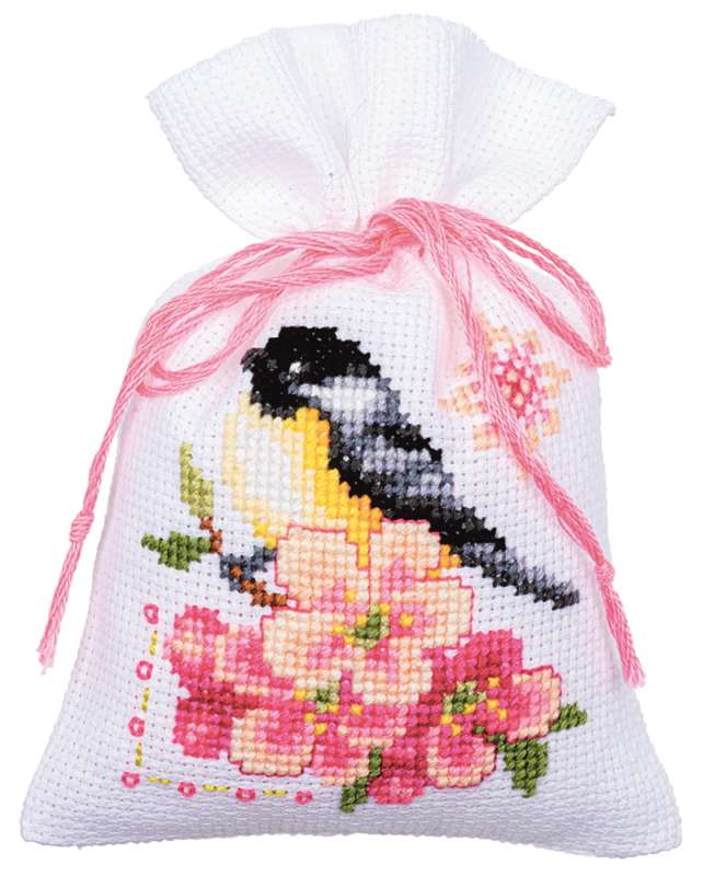 Vervaco,Kräutersäckchen,Kreuzstich,Vogel,Blumen,PN-0182726