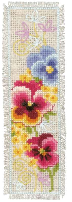 Vervaco,Lesezeichen,Kreuzstich,Blumen