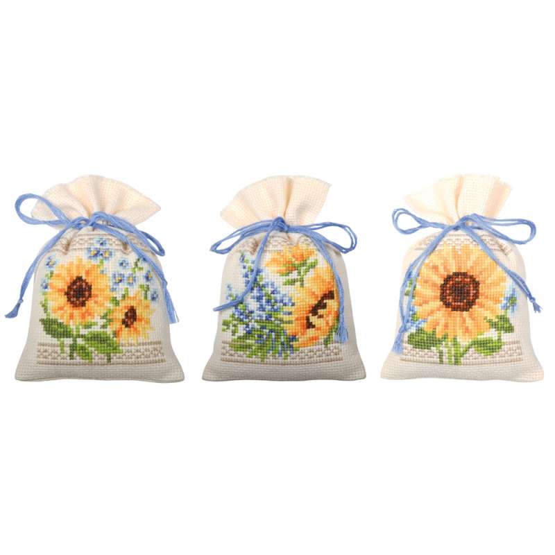 Kräutersäckchen 8x12cm - Sonnenblumen 3-er Set
