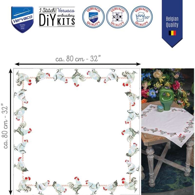 Vervaco-Kreuzstich-Stickdecke-Huhn-PN-0144093