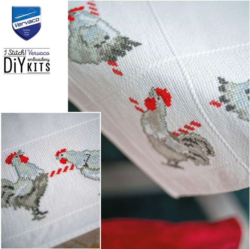 Vervaco-Kreuzstich-Stickdecke-Huhn-PN-0144093