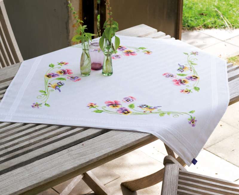 Vervaco-Kreuzstich-Tischdecke--Meise-PN-0148682