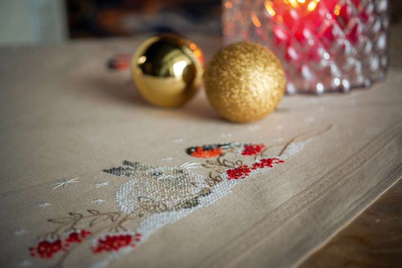 Vervaco-Kreuzstich-Stickdecke-Schneehase -PN-0191788