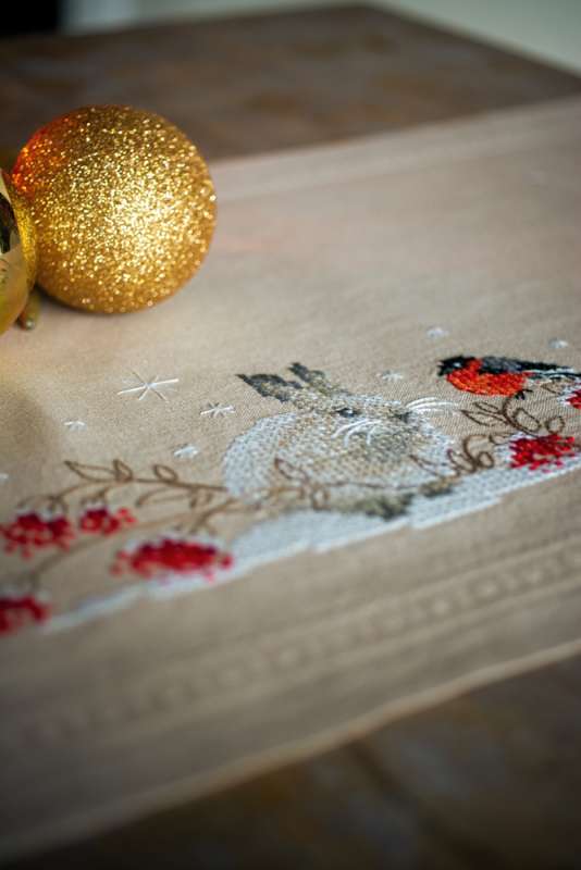 Vervaco-Kreuzstich-Stickdecke-Schneehase -PN-0194650