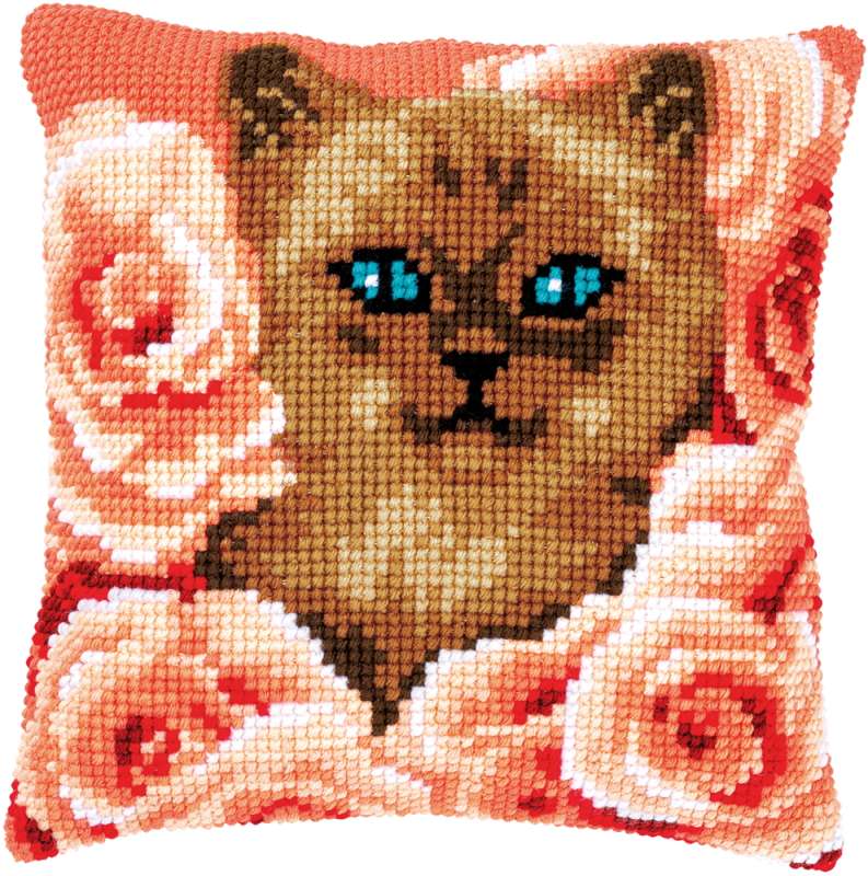 Vervaco-Kreuzstichkissen-Katze-PN-0171855