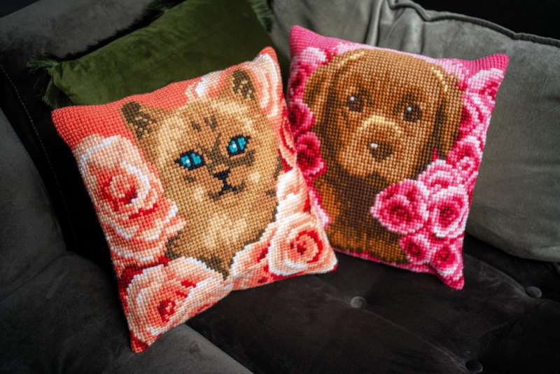 Vervaco-Kreuzstichkissen-Katze-PN-0171855