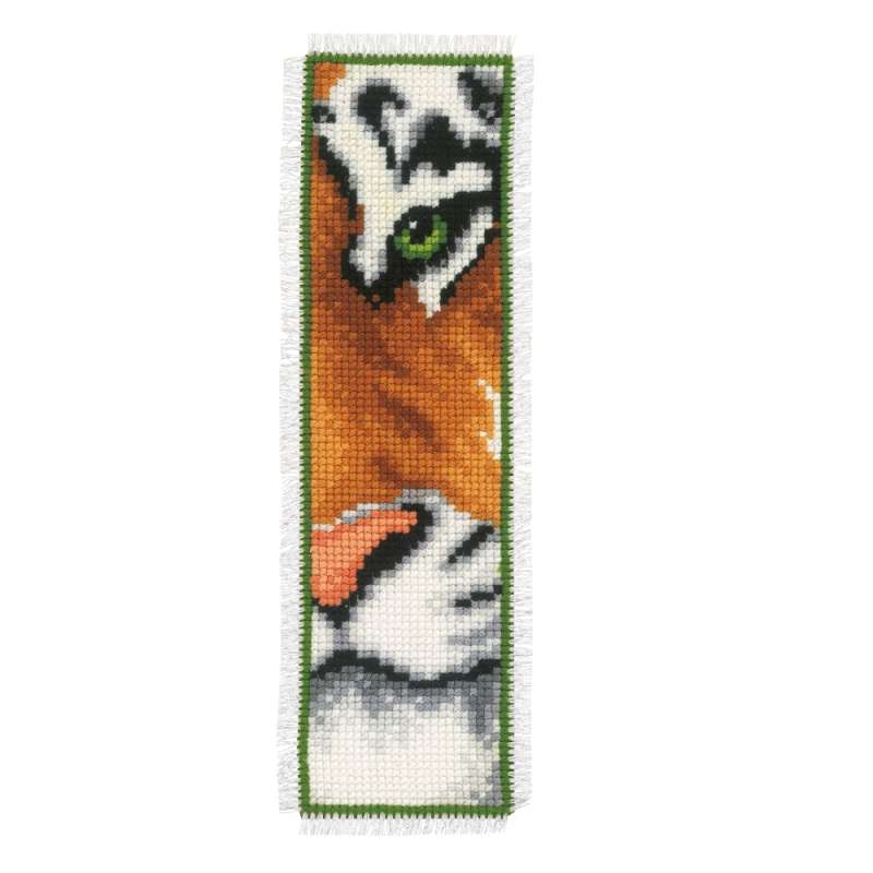 Vervaco-Kreuzstich-Lesezeichen--Tigerkopf--PN-0011281