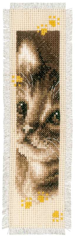 Vervaco,Lesezeichen,Kreuzstich,Katze,Hund