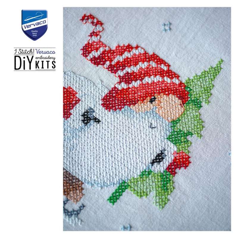 Vervaco-Kreuzstich-Stickdecke-Weihnachtsgnom-PN-0198673