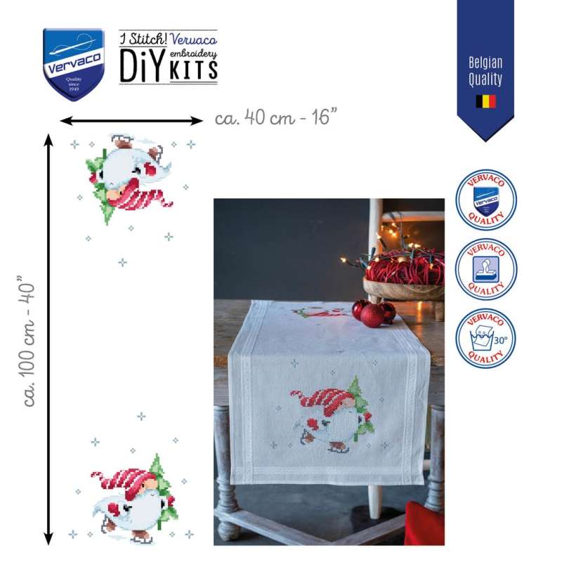 Vervaco-Kreuzstich-Stickdecke-Weihnachtsgnom-PN-0198679