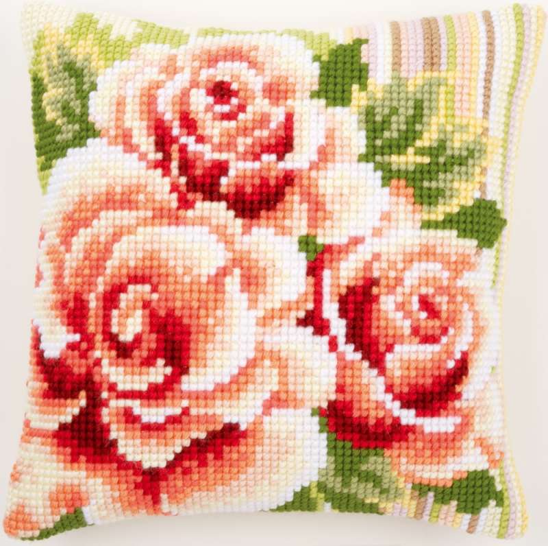 Vervaco-Kreuzstich-Kreuzstichkissen-Rosen-PN-0147148